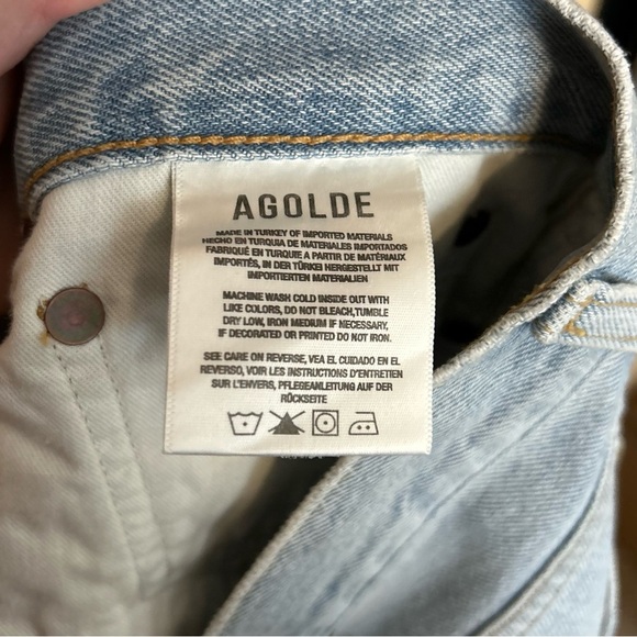 AGOLDE Mia Mid Rise Denim Jeans Straight Leg Scene Light Wash Women’s Size 34 - Picture 8 of 9